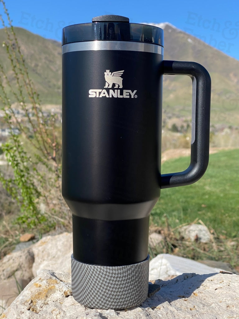 Stanley tumbler floral and white stainless steel straw cup 24oz and 16