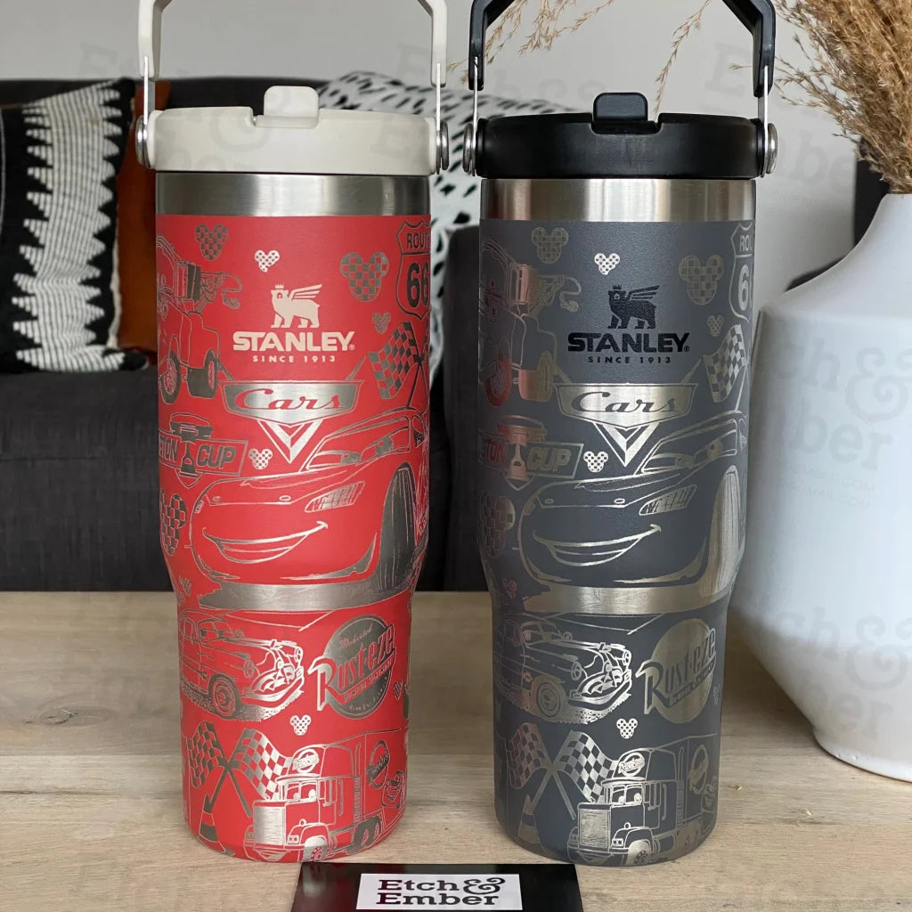 Cars themed Stanley Ice Flow 30oz Engraved Tumbler