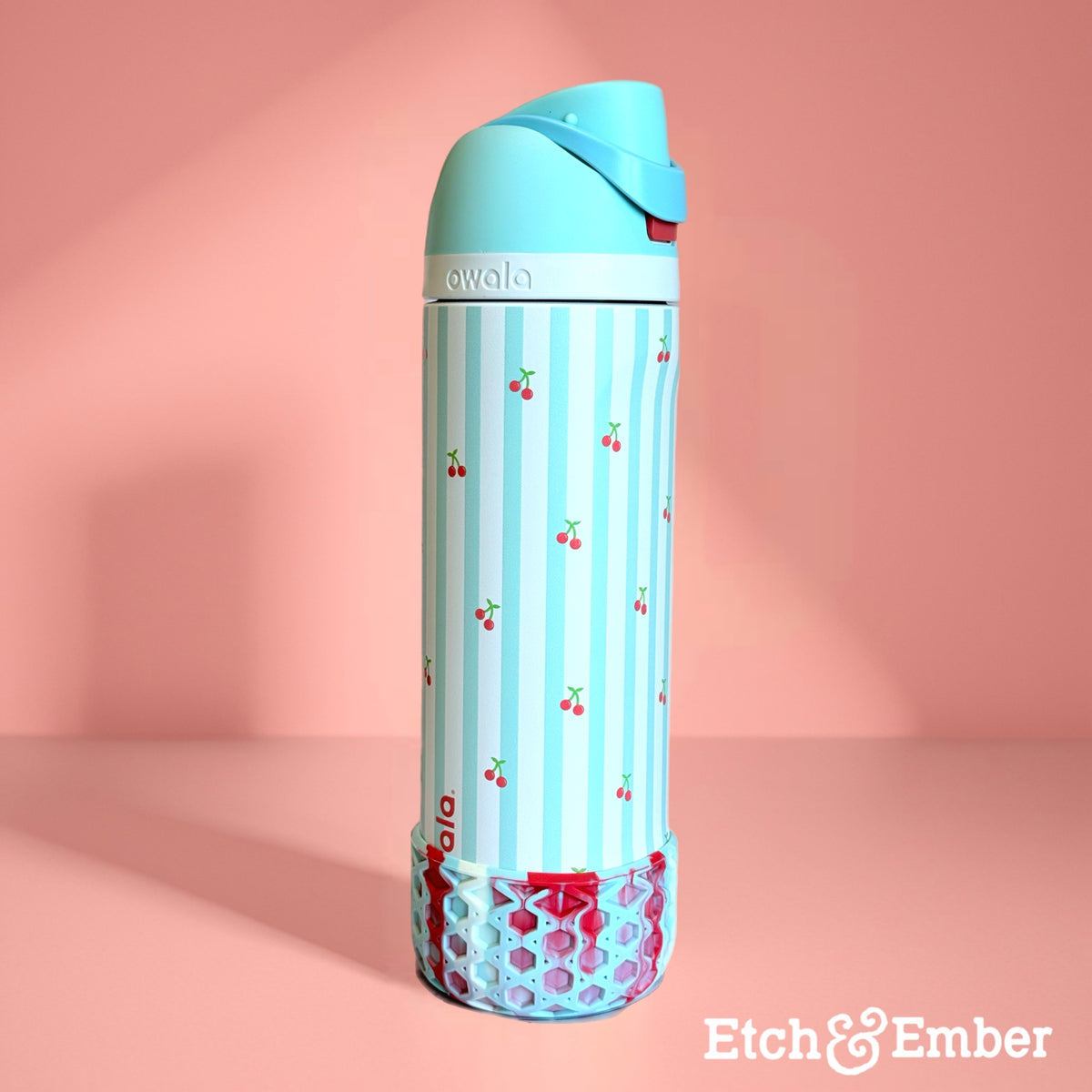 Cherry Days pearl waffle silicone tumbler boot – view 2