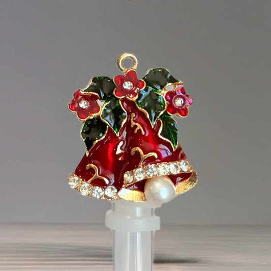Christmas Bells & Holly Straw Topper for Stanley