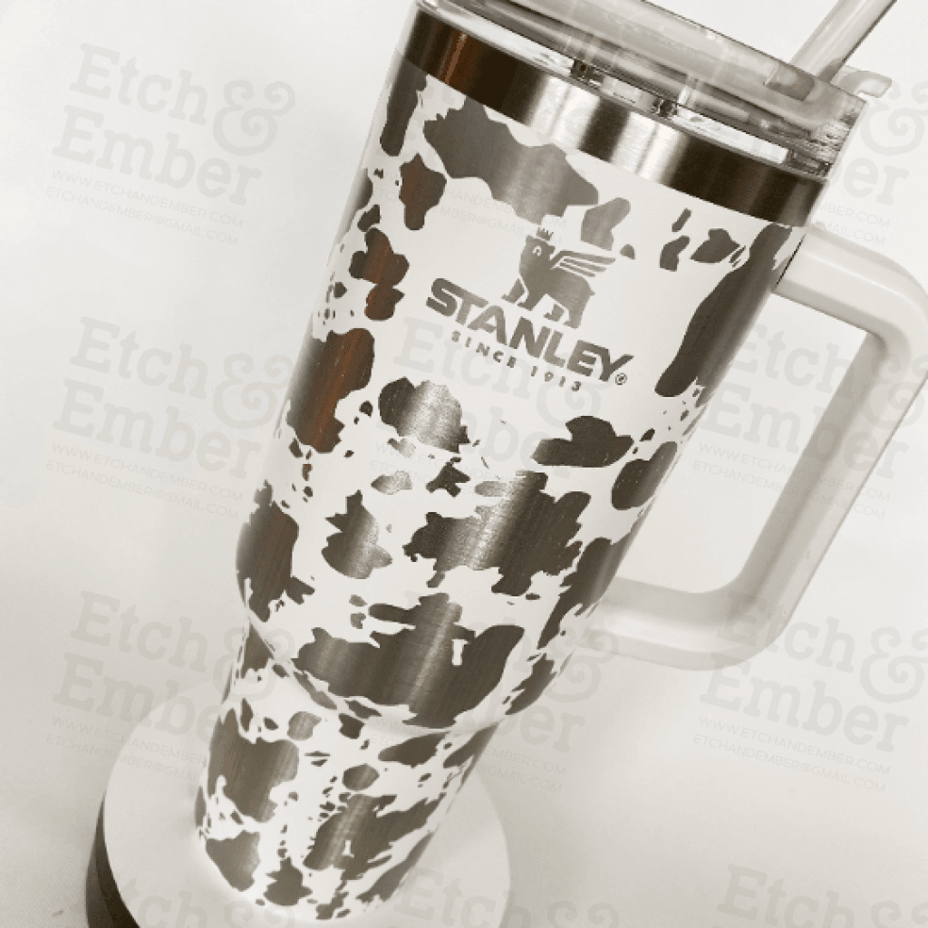 Adventure　–　and　Etch　Custom　Cow　40　Quencher　tumbler　Print　Ember　Stanley　oz