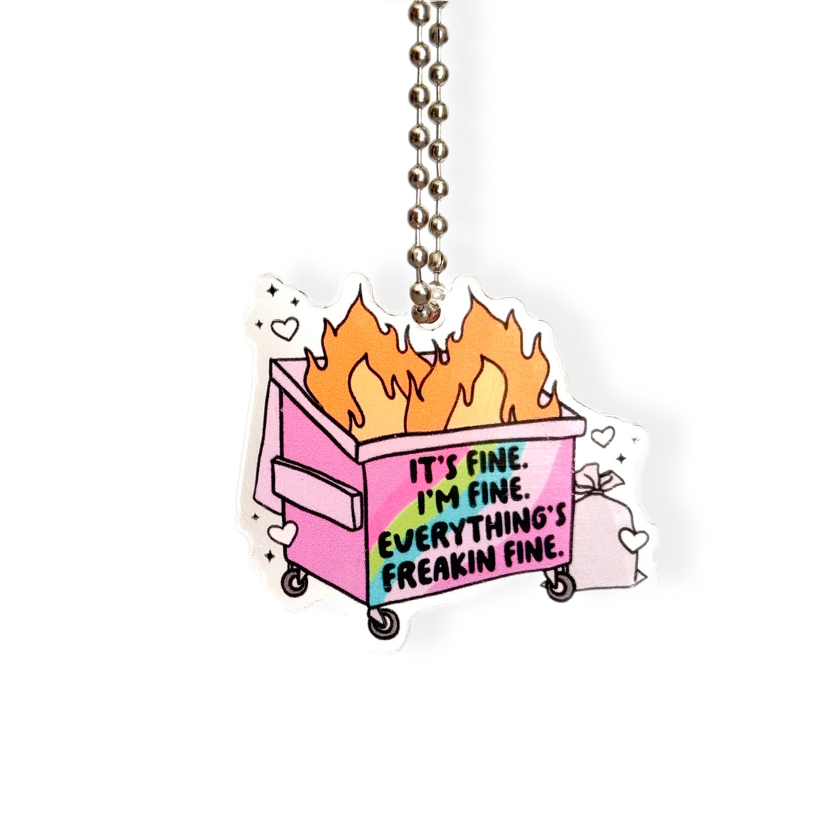 Dumpster Fire Tumbler Handle Charm for Stanley