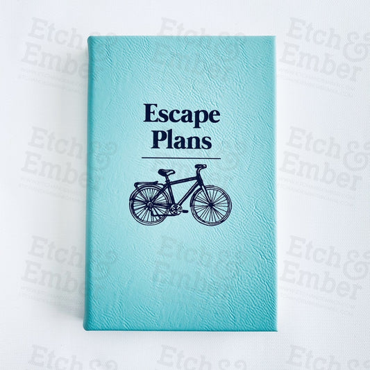 Escape Plans Faux Leather Journal- Free Shipping