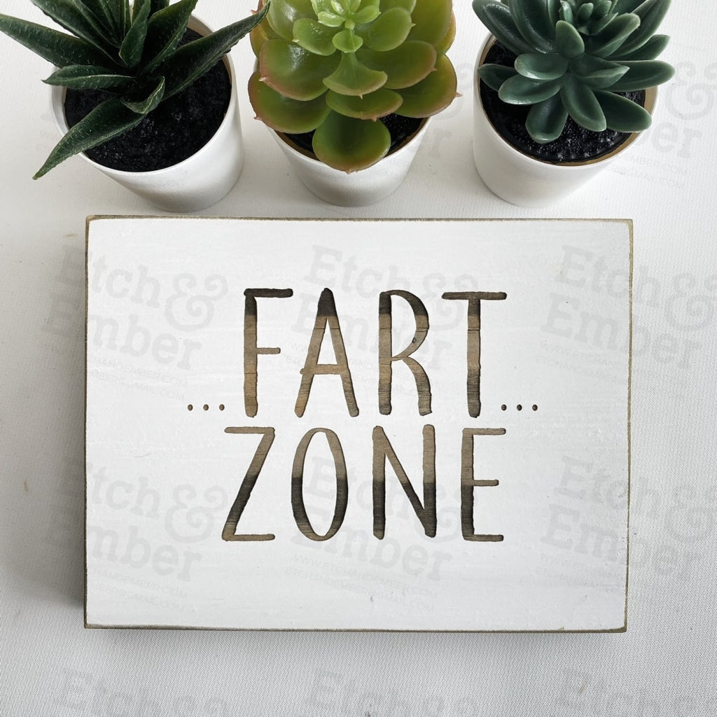 Fart Zone Bathroom Sign- Farmhouse Style Decor - Rustic Wood Sign Free Shipping Signs