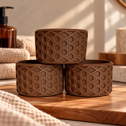 Fawn Brown matte waffle silicone tumbler boot – front view