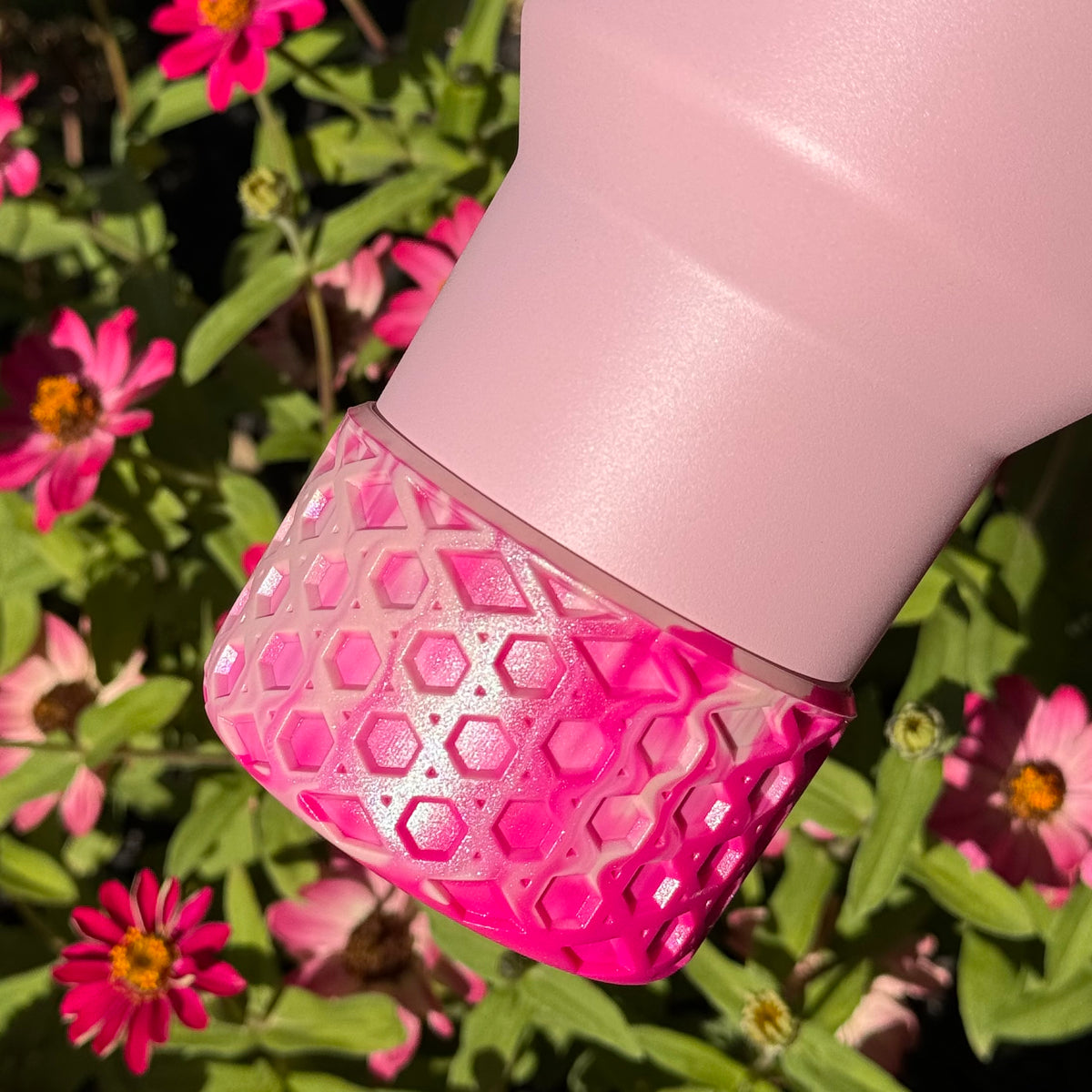 Flockin' Fabulous Flamingo Remix pearl waffle silicone tumbler boot – view 2