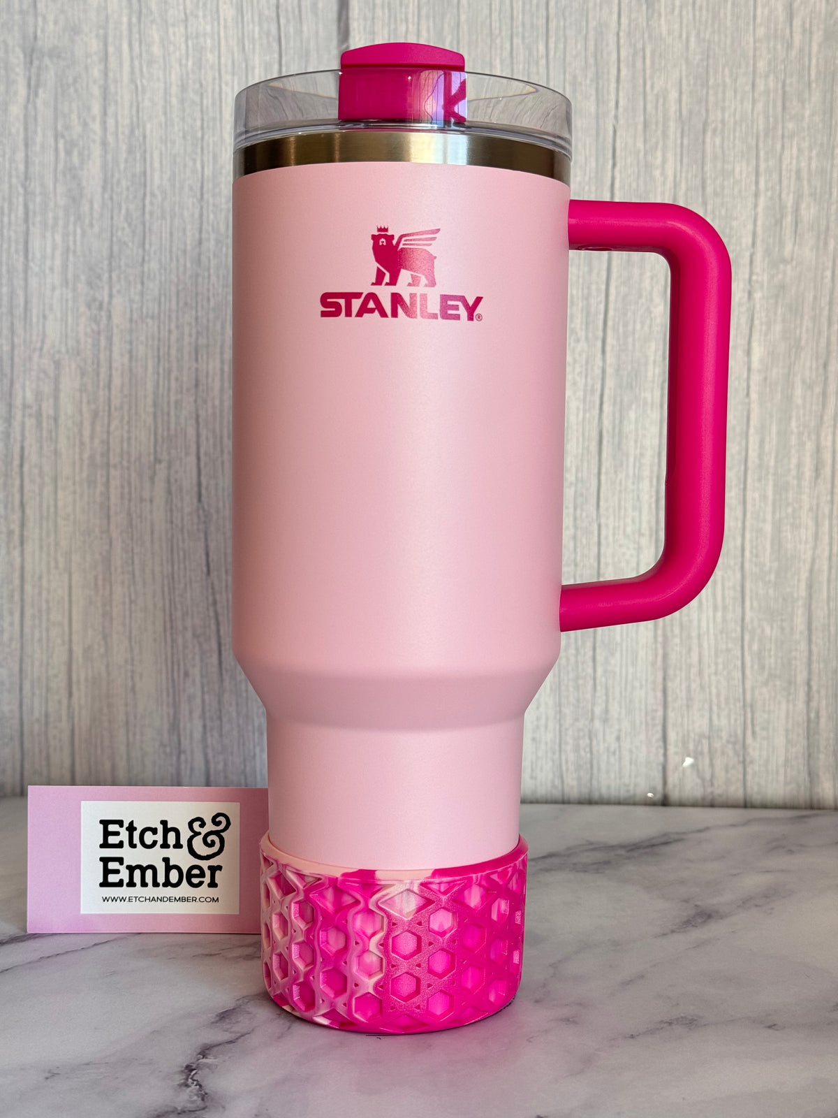 Flockin' Fabulous Flamingo Remix pearl waffle silicone tumbler boot – view 4
