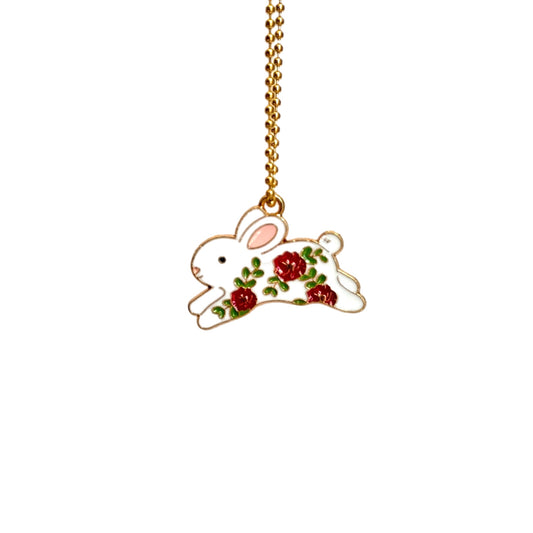 Floral Bunny Tumbler Handle Charm for HydroJug