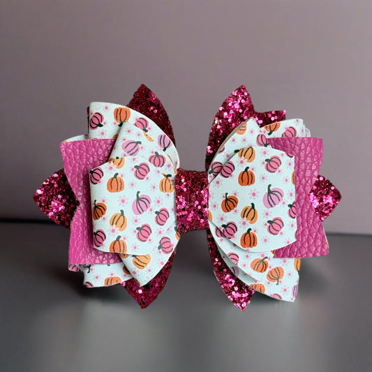 Floral Pumpkin Glitter Tumbler Bow for Stanley