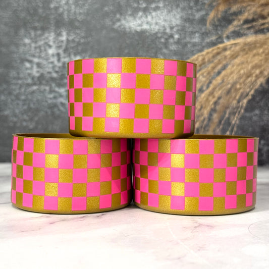 Gold Pink Parade CHECKERS Boot for Stanley