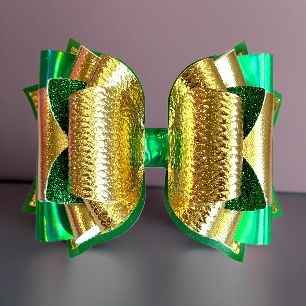 Green & Gold Tumbler Bow for Stanley
