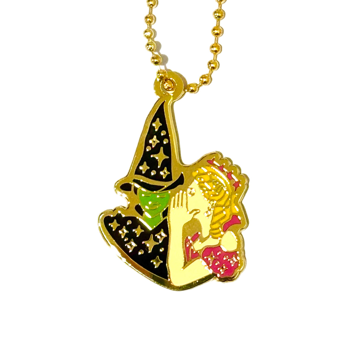 Green & Pink Witches Tumbler Handle Charm, view 3, fits BrüMate