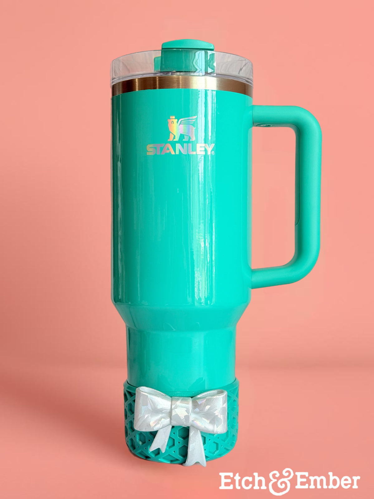 Gumdrop Green waffle silicone tumbler boot – view 2