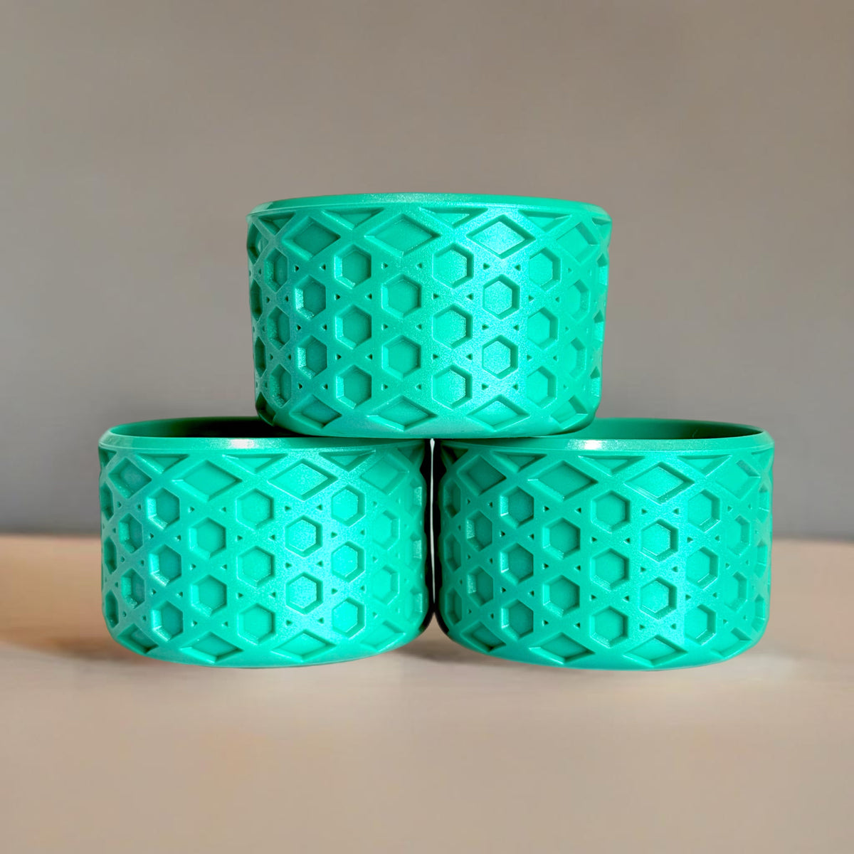 Gumdrop Green waffle silicone tumbler boot – front view