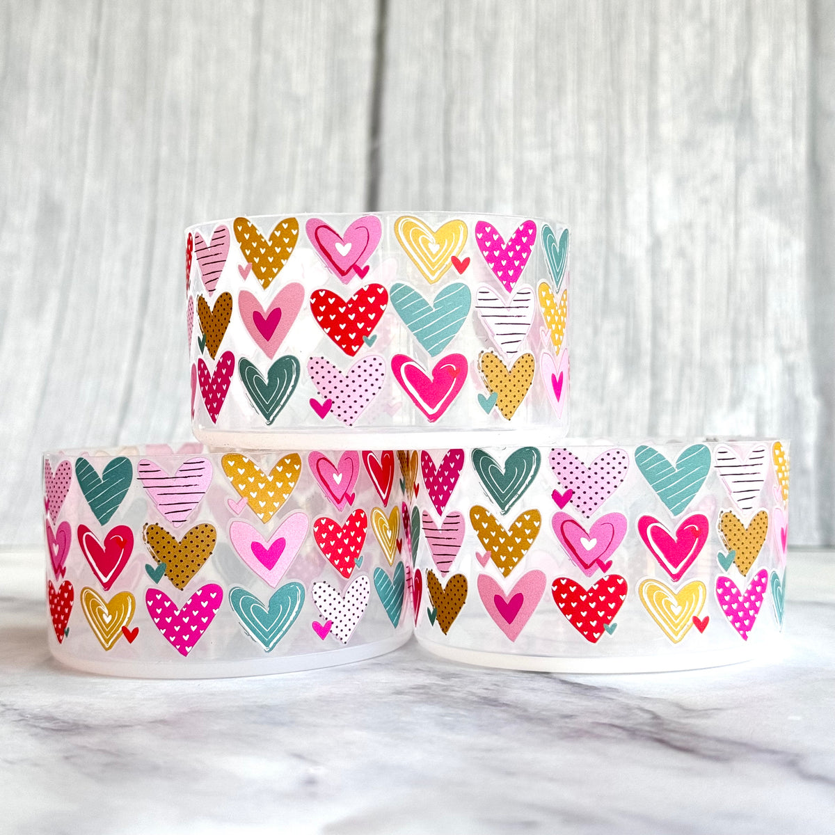 Hearts smooth silicone tumbler boot – front view