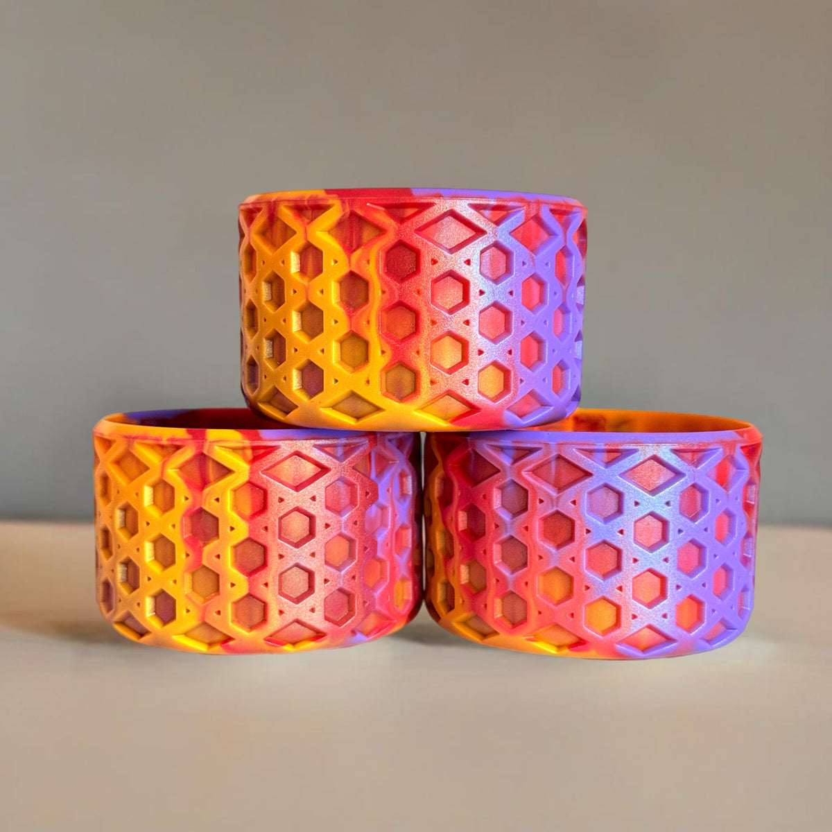 Heat Wave matte waffle silicone tumbler boot – front view
