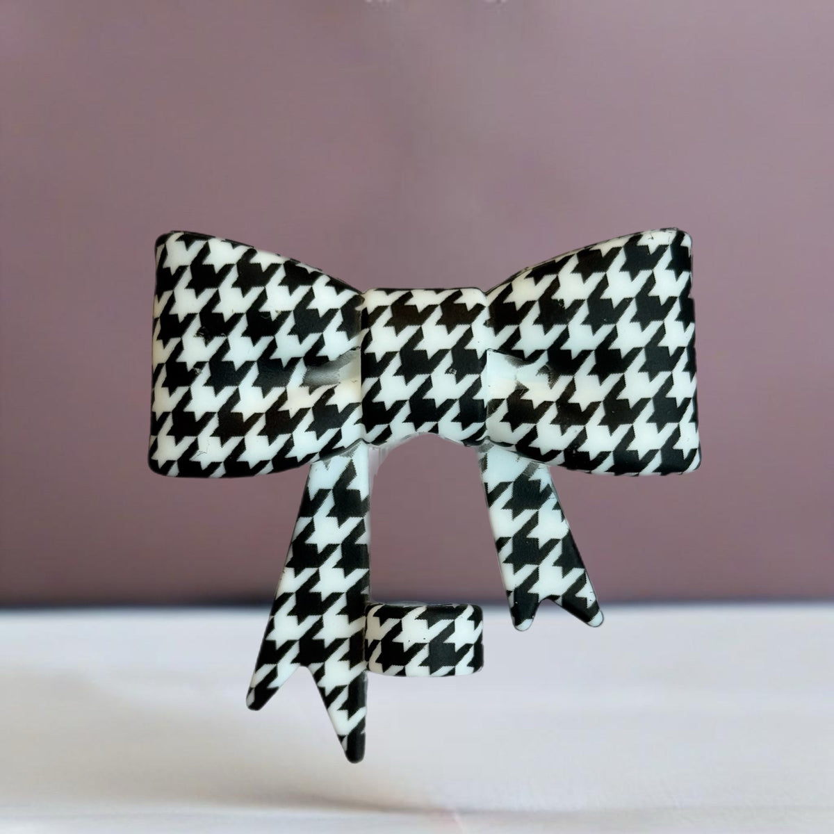 Houndstooth 3D Bow Straw Topper