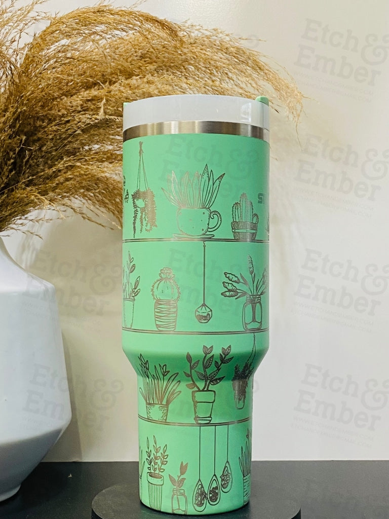 House Plant Custom Stanley Adventure Quencher 40 oz tumbler – Etch