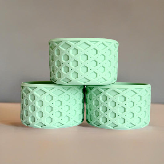 Jadeite matte waffle silicone tumbler boot – front view