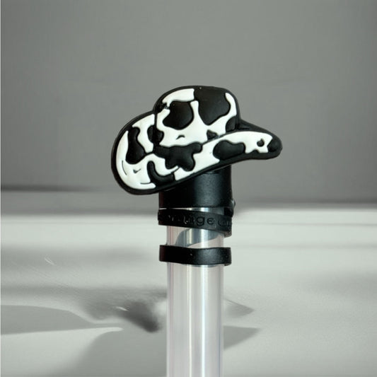 Cow Print Cowboy Hat Straw Topper