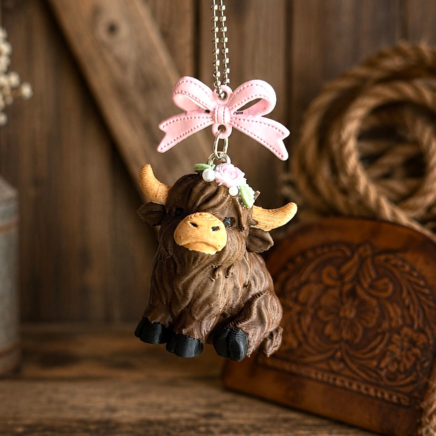 Kacey Musgraves Stanley Floral Highland Cow Charm - Tumbler Handle Charm