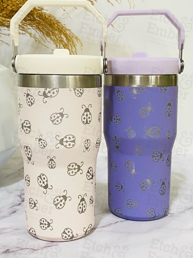 lavender ice flow stanley Ladybugs Engraved Stanley 20 oz IceFlow Flip Straw Tumbler – Etch and Ember