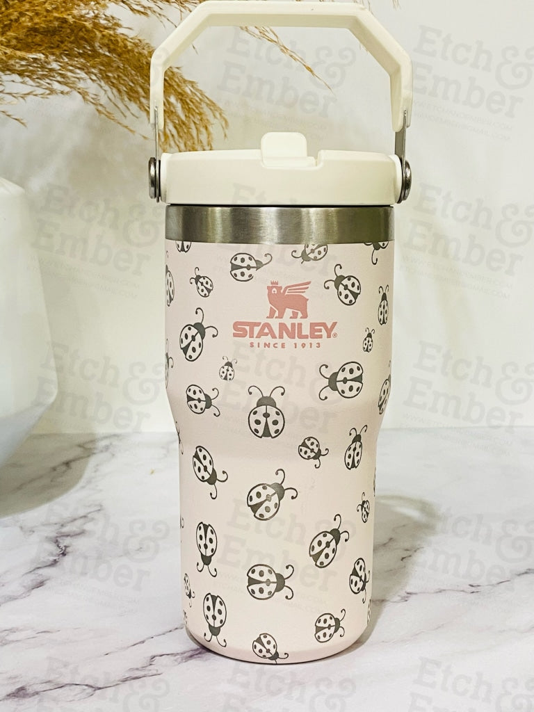 Ladybugs Engraved Stanley 20 oz IceFlow Flip Straw Tumbler