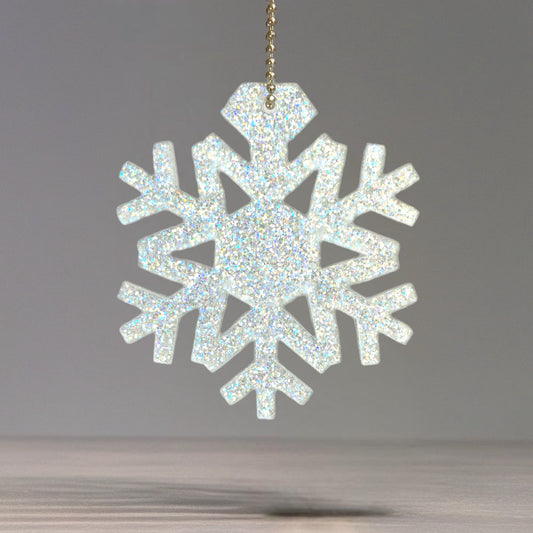 Large Glitter Snowflake Tumbler Handle Charm for HydroJug