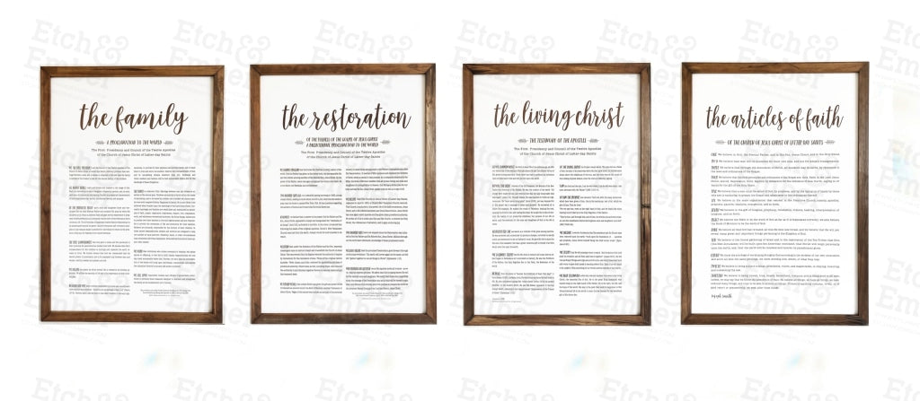 Lds Proclamation Signs - Free Shipping Set Of All Four / 25 X 35