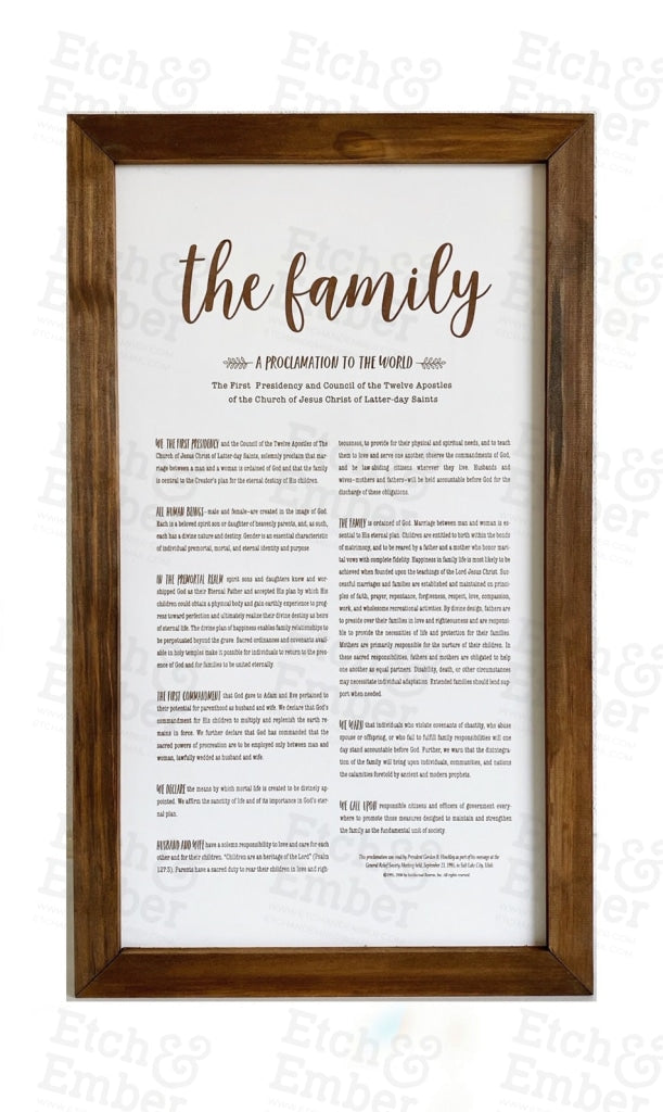 Lds Proclamation Signs - Free Shipping The Family: A To The World / 14 X 24