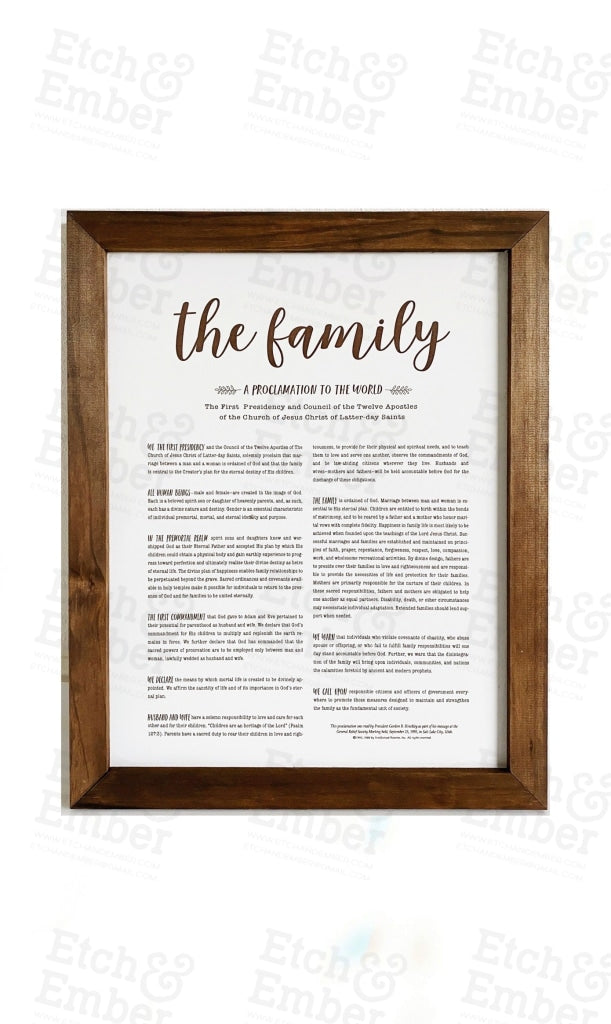 Lds Proclamation Signs - Free Shipping The Family: A To The World / 16 X 20