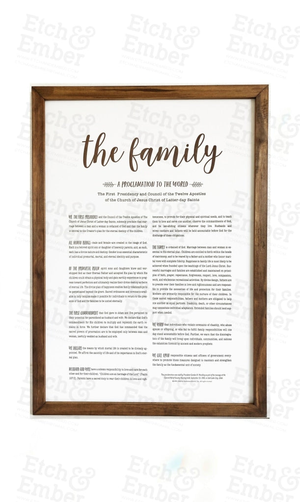 Lds Proclamation Signs - Free Shipping The Family: A To The World / 25 X 35