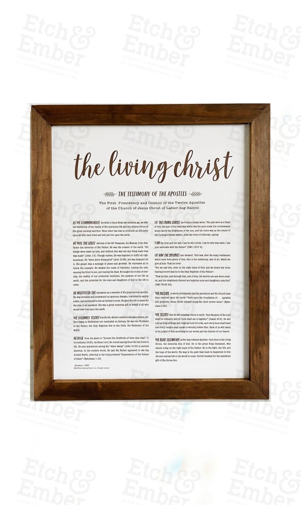 Lds Proclamation Signs - Free Shipping The Living Christ / 16 X 20
