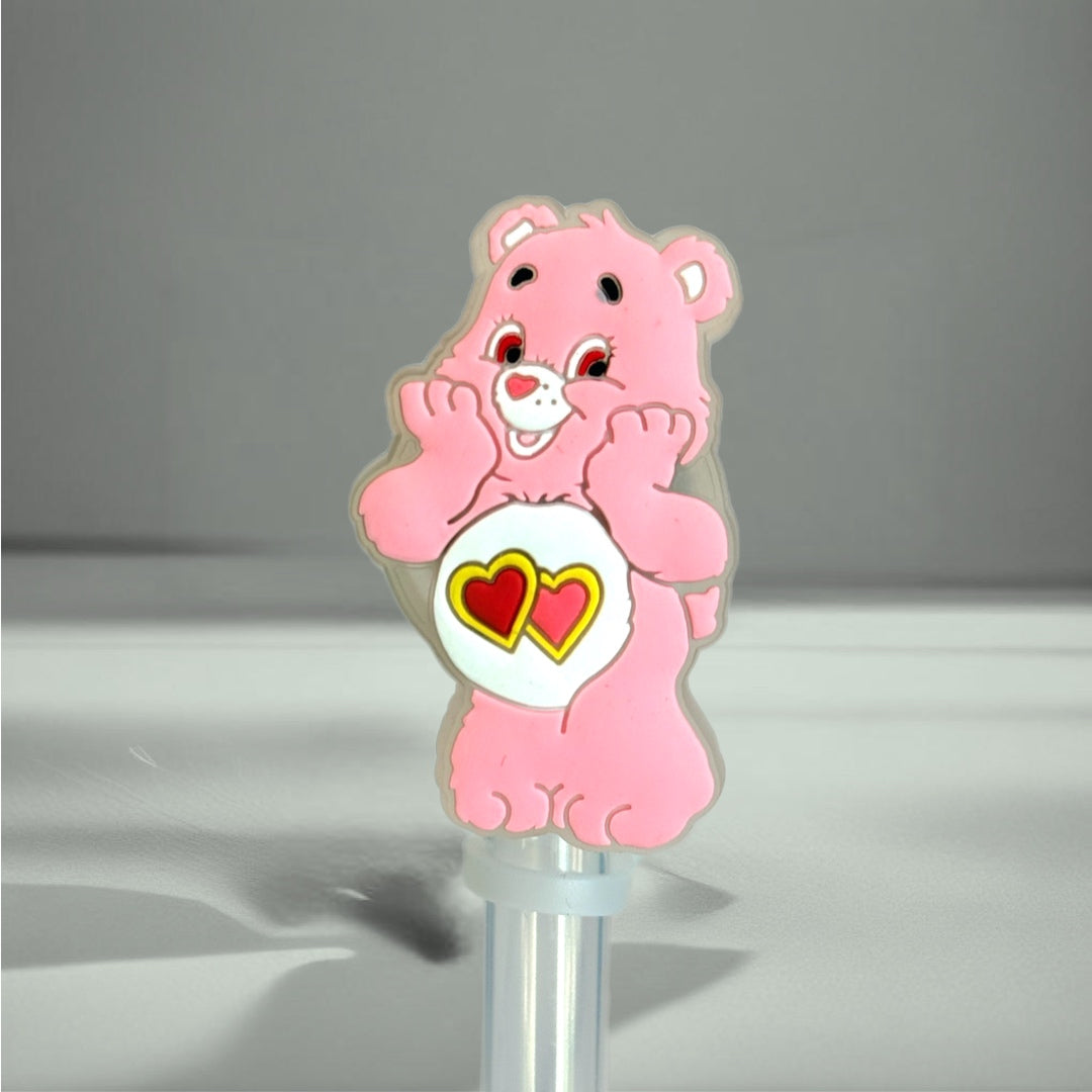 LED Light Up Rainbow Bear Straw Topper for Stanley