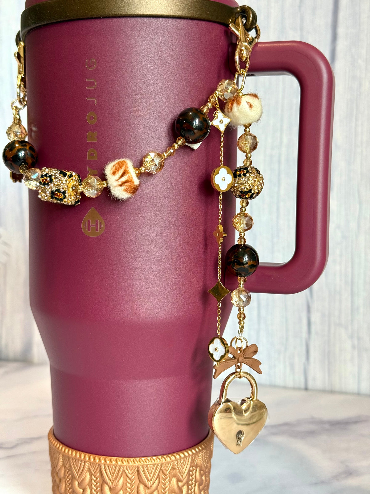 Leopard Luxe Deluxe Tumbler Charm Necklace, view 2