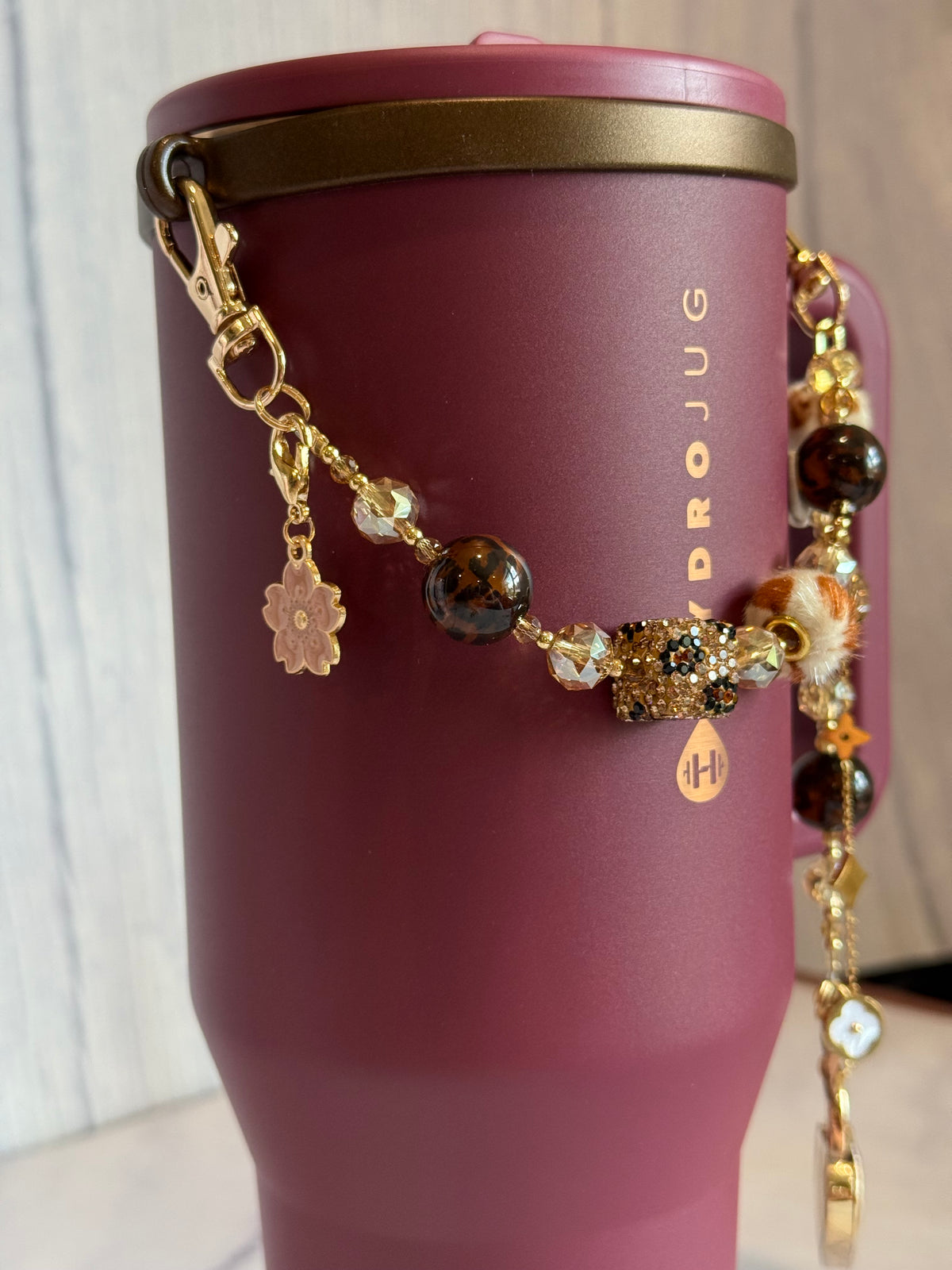 Leopard Luxe Deluxe Tumbler Charm Necklace, view 3
