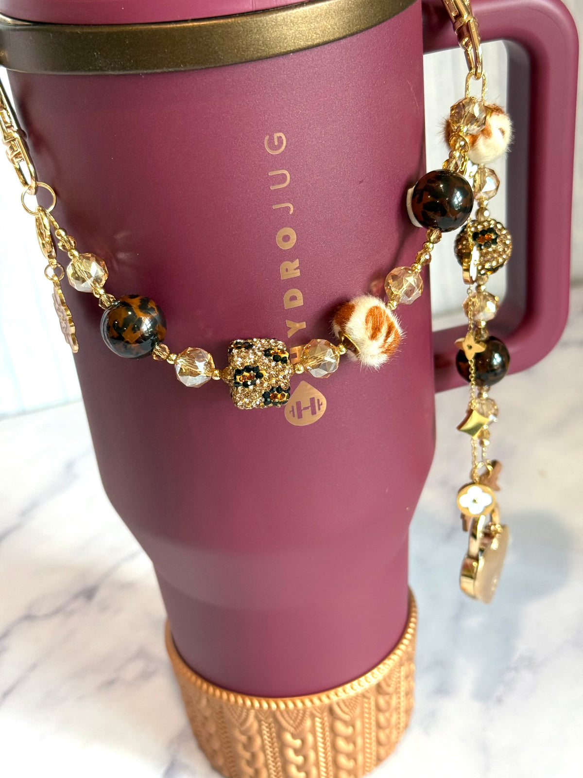 Leopard Luxe Deluxe Tumbler Charm Necklace, view 4