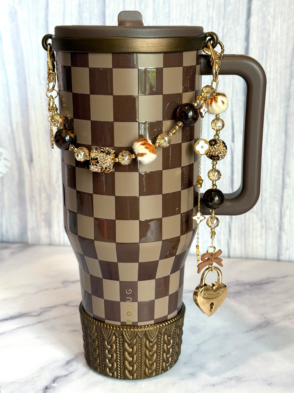 Leopard Luxe Deluxe Tumbler Charm Necklace, view 5