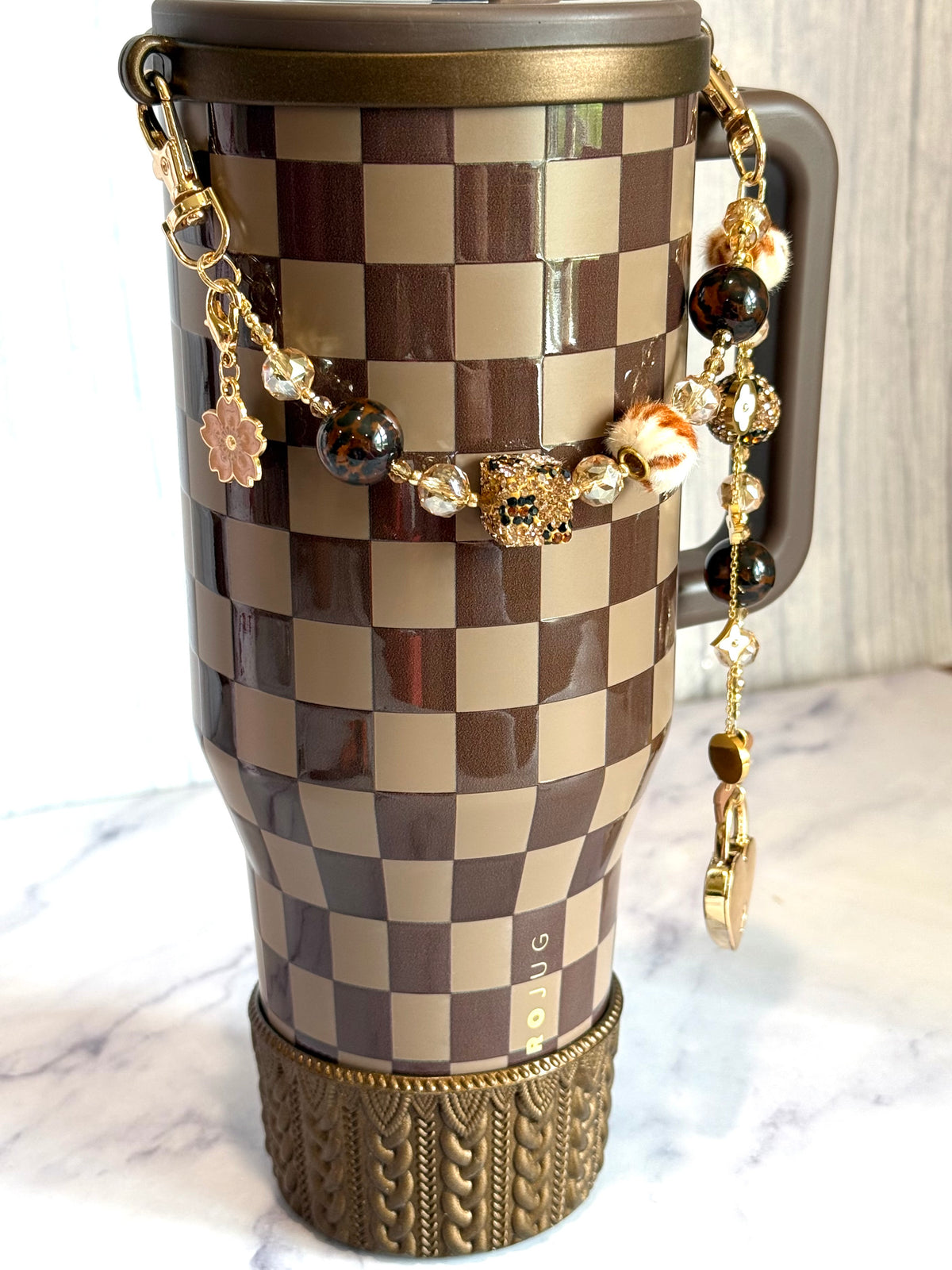 Leopard Luxe Deluxe Tumbler Charm Necklace, view 6