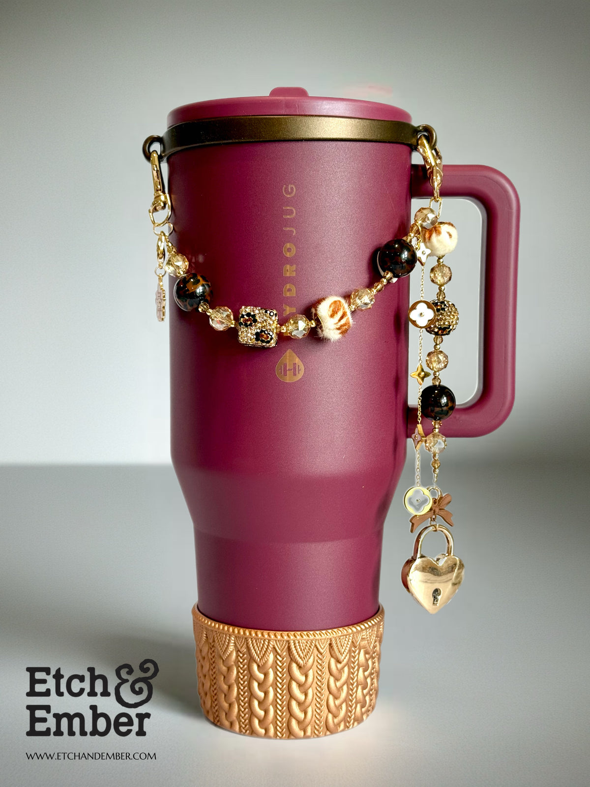 Leopard Luxe Deluxe Tumbler Charm Necklace, view 7