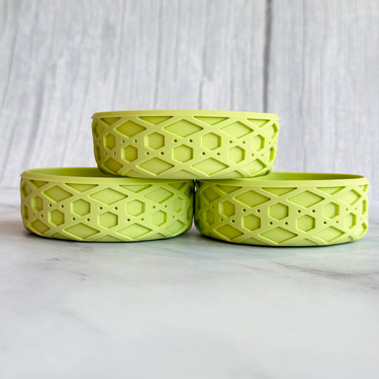 Lime Green 3.25" waffle shorty silicone boot – front view