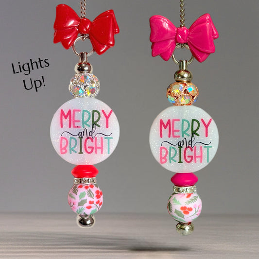 Merry & Bright Light Up Bar Tumbler Handle Charm for Stanley