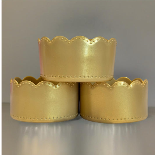 Metallic Honey scallop silicone tumbler boot – front view