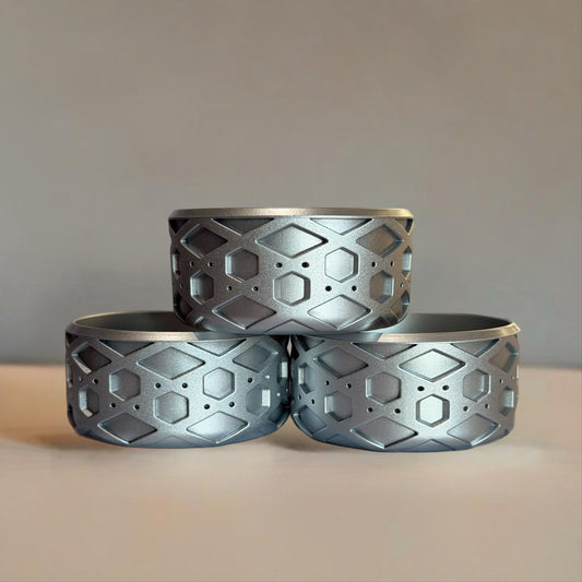 Metallic Silver 2.75" waffle shorty silicone boot – front view
