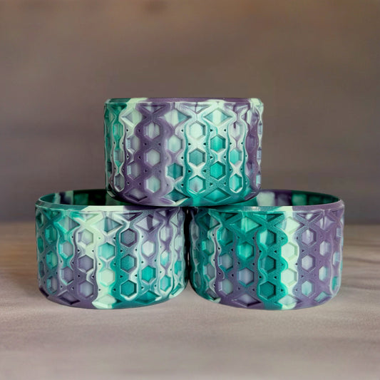 Mystic Mermaid metallic waffle silicone tumbler boot – front view