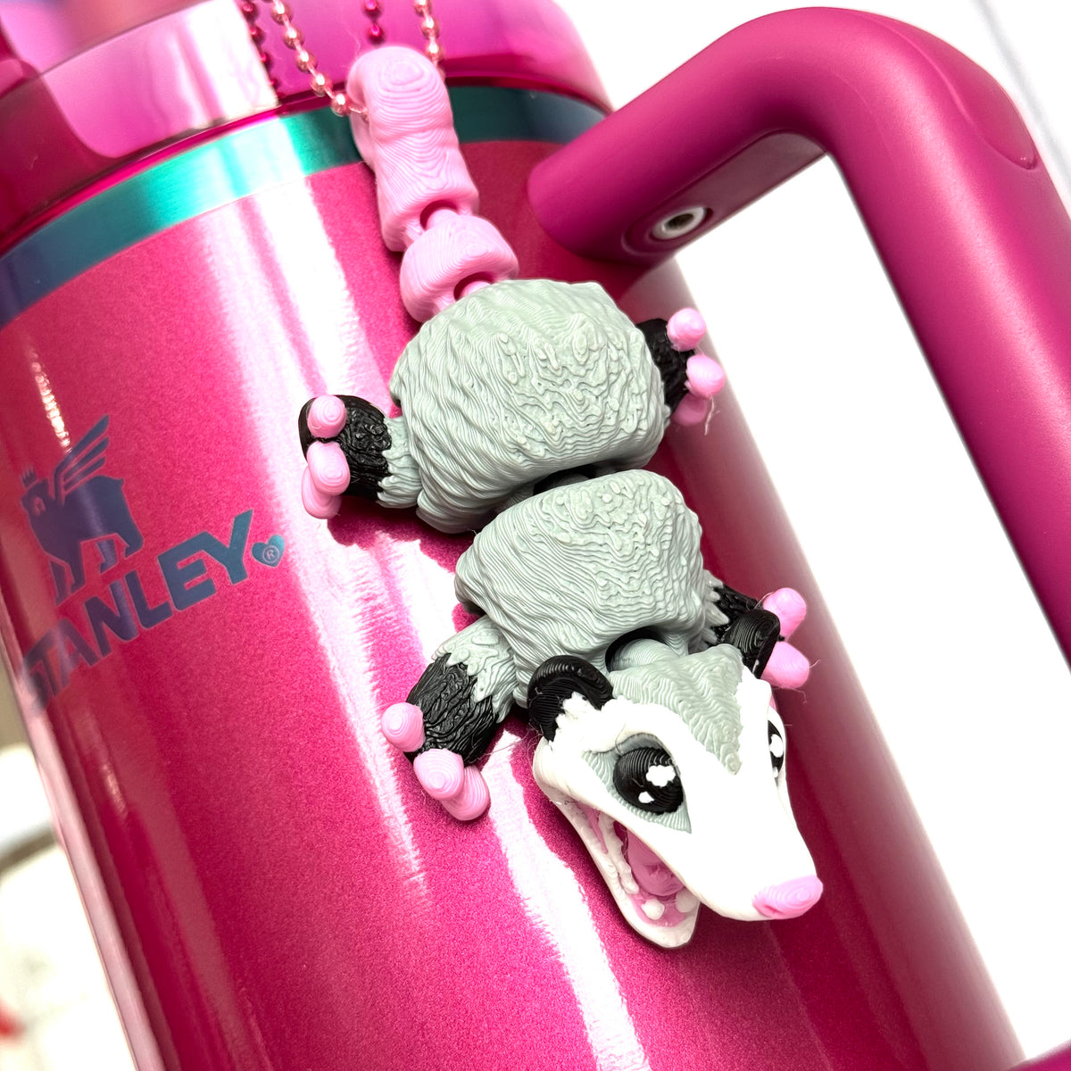 Opossum 3D Deluxe Tumbler Handle Charm, view 4, fits Ice Shaker
