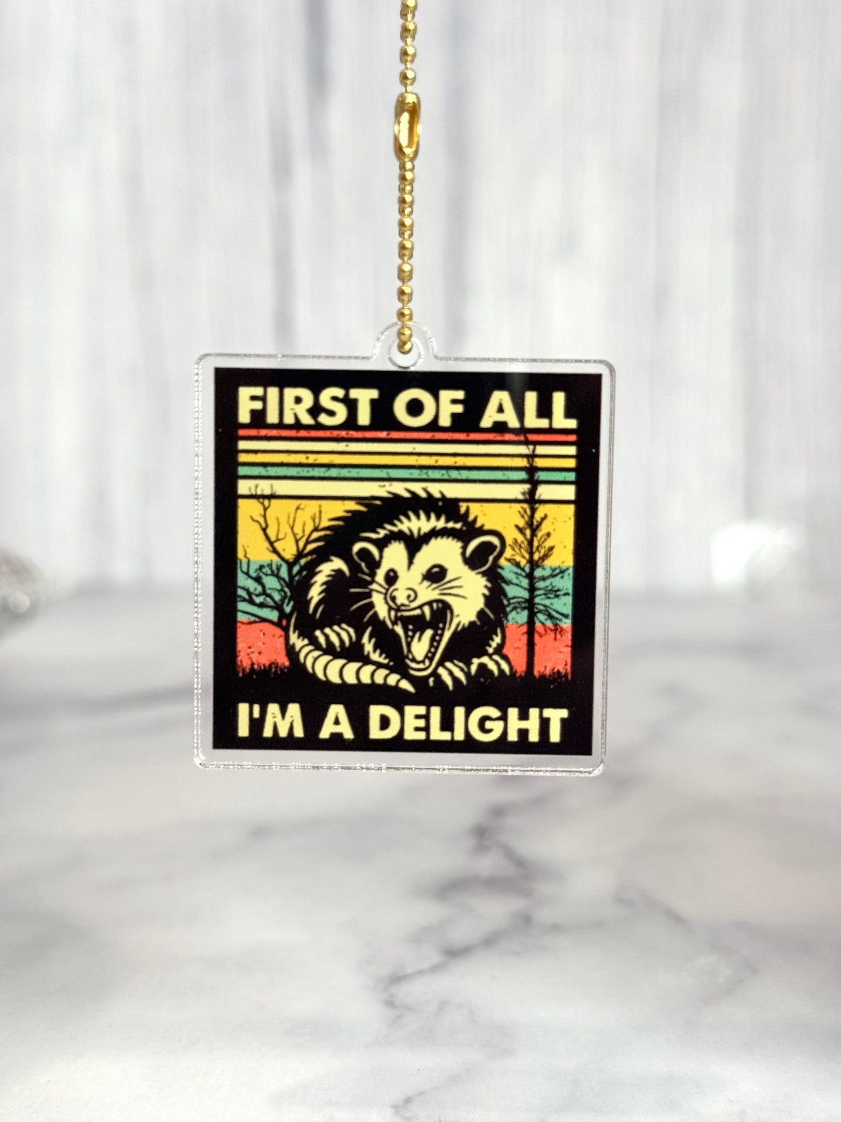 Opossum Charm Delight- Tumbler Handle Charm, view 2, fits Owala FreeSip