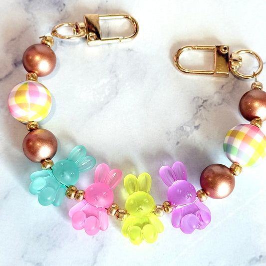 Pastel Marshmallow Bunnies Deluxe Tumbler Charm Necklace