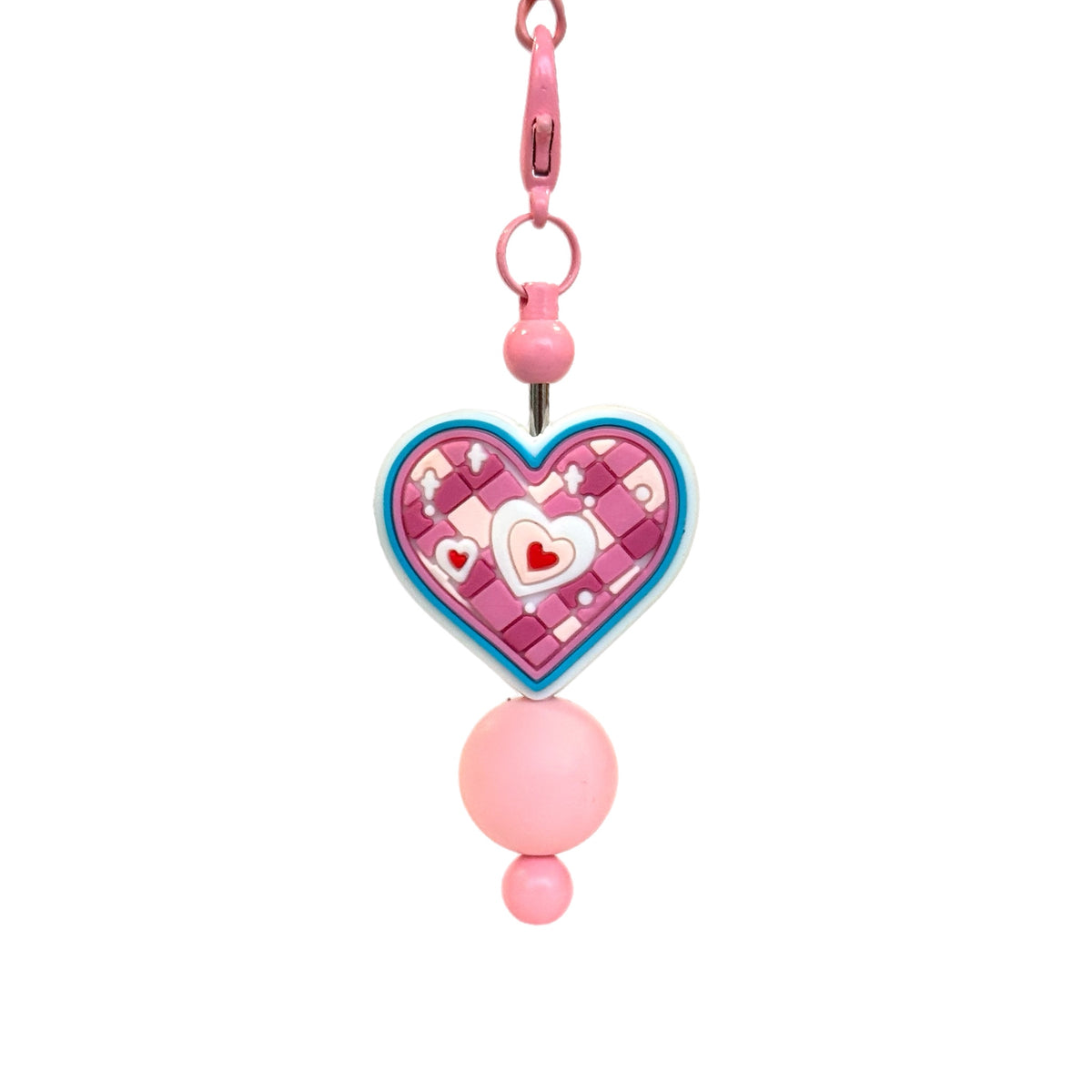 Patchwork Heart Bar Tumbler Handle Charm for Stanley
