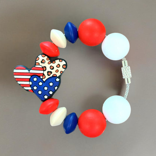 Patriotic Prowl Handle Bracelet Tumbler Handle Charm